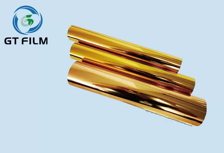 Metallized gold and silver foil hot laminate film for  packaging