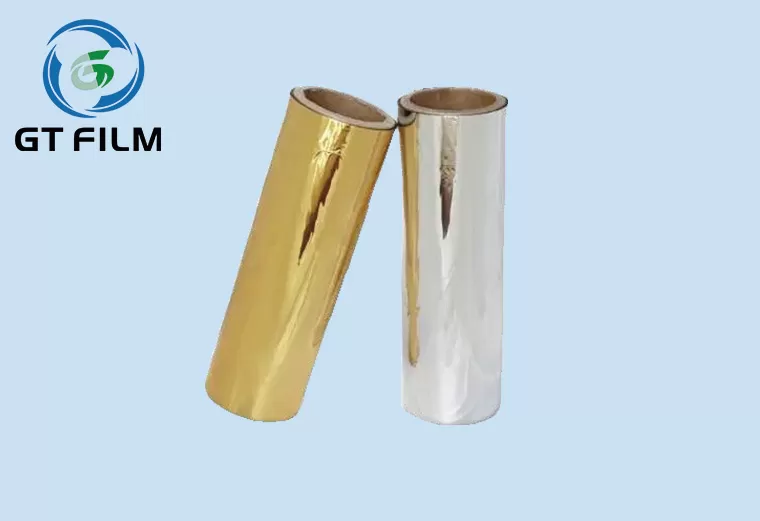 Metallized gold and silver foil hot laminate film for  packaging